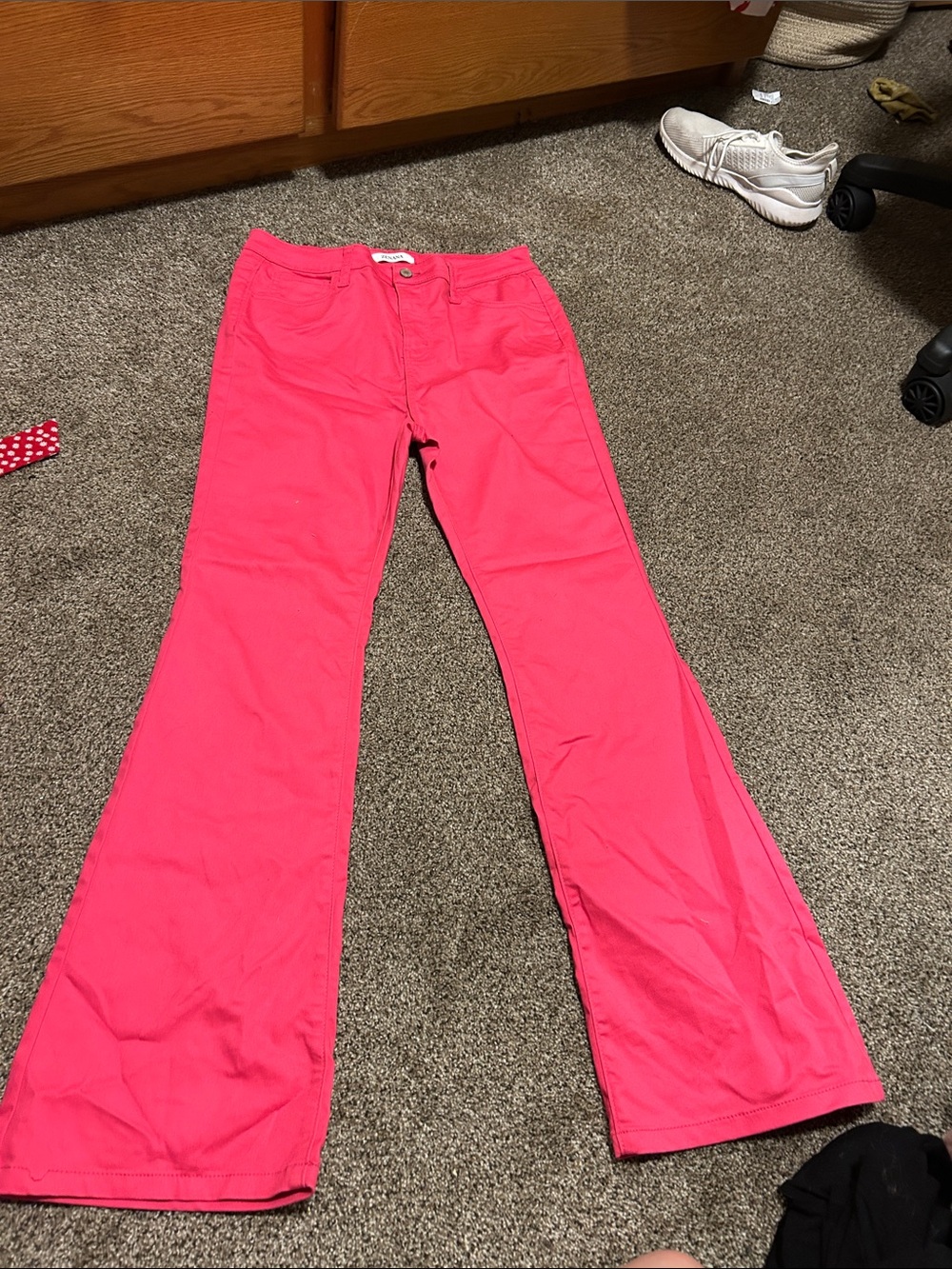 Zenana Outfitters Hot Pink Wide Leg Jeans - Picture 1 of 3